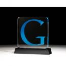 Clear Crystal Google Award on Black Base