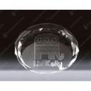Clear Crystal 3D Oval Desk Award with Beveled Edges