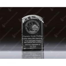 Employee Gifts - Clear Optical Crystal 3D Dome Top Plaque