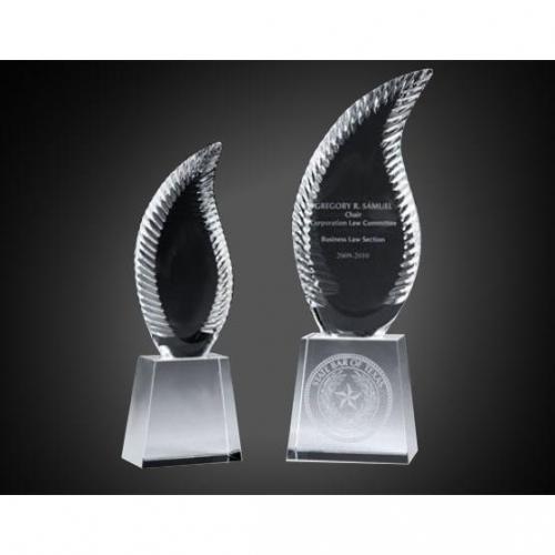Corporate Awards - Crystal Awards - Flame Awards - Harmony Crystal Flame Award on Clear Base