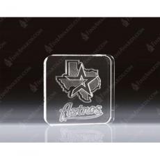 Employee Gifts - Clear Crystal 3D Square Paperweight