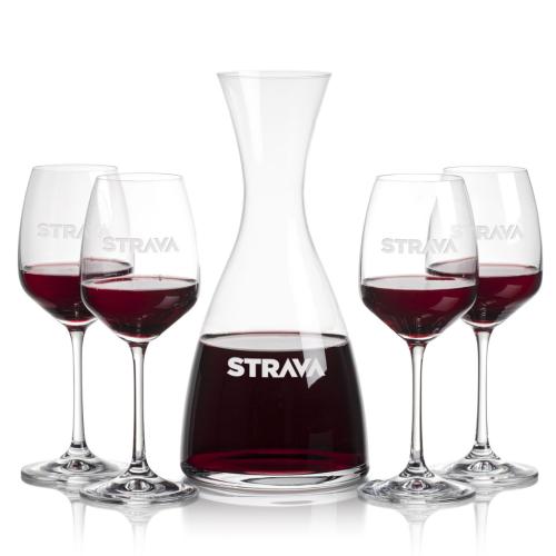 Corporate Recognition Gifts - Etched Barware - Barham Carafe & Oldham Wine