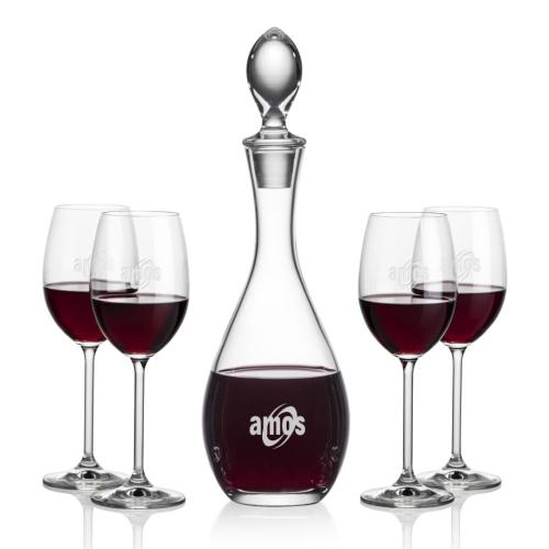 Corporate Recognition Gifts - Etched Barware - Malvern Decanter & Woodbridge Wine