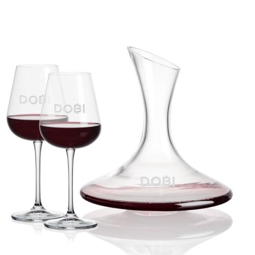 Corporate Recognition Gifts - Etched Barware - Madagascar Carafe & Howden Wine