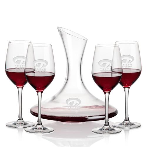 Corporate Recognition Gifts - Etched Barware - Madagascar Carafe & Lethbridge Wine