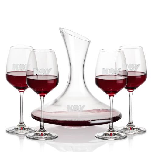 Corporate Recognition Gifts - Etched Barware - Madagascar Carafe & Oldham Wine