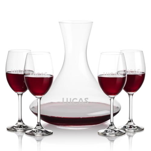 Corporate Recognition Gifts - Etched Barware - Senderwood Carafe & Naples Wine