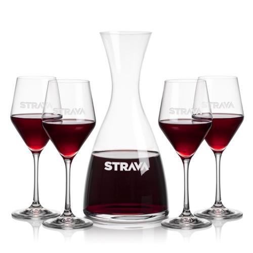 Corporate Recognition Gifts - Etched Barware - Barham Carafe & Bengston Wine