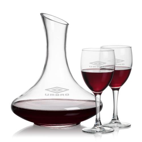 Corporate Recognition Gifts - Etched Barware - Kanata Carafe & Carberry Wine