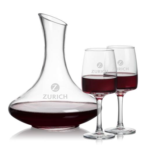 Corporate Recognition Gifts - Etched Barware - Kanata Carafe & Cherwell Wine