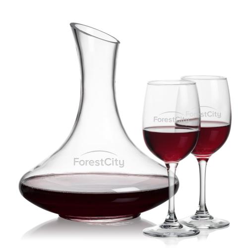 Corporate Recognition Gifts - Etched Barware - Kanata Carafe & Farnham Wine