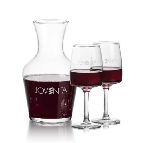 Corporate Recognition Gifts - Etched Barware - Summit Carafe & Cherwell Wine