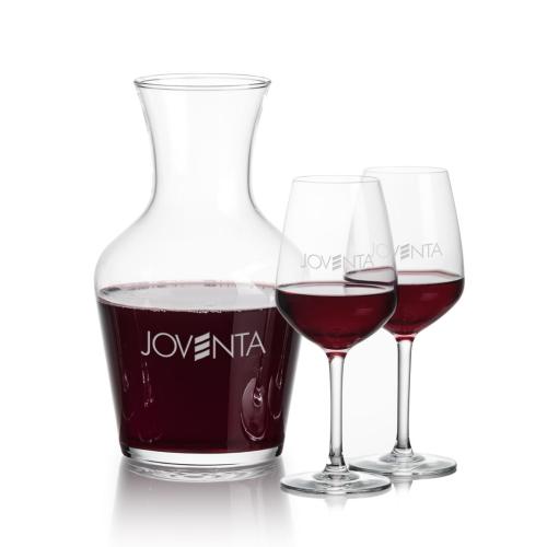 Corporate Recognition Gifts - Etched Barware - Summit Carafe & Mandelay Wine
