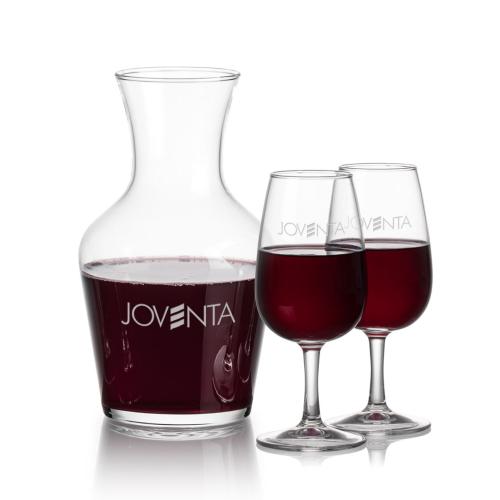 Corporate Recognition Gifts - Etched Barware - Summit Carafe & Vantage Wine