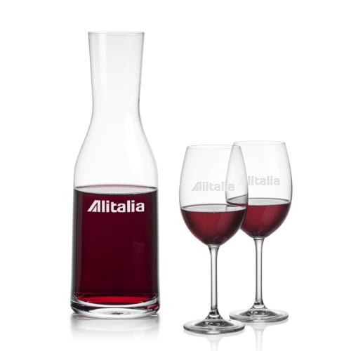 Corporate Recognition Gifts - Etched Barware - Caldmore Carafe & Coleford Wine