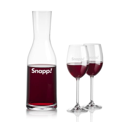 Corporate Recognition Gifts - Etched Barware - Caldmore Carafe & Naples Wine