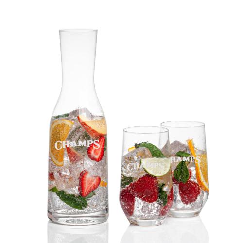 Corporate Recognition Gifts - Etched Barware - Caldmore Carafe & Bexley Beverage
