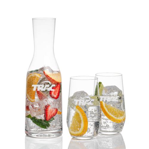 Corporate Recognition Gifts - Etched Barware - Caldmore Carafe & Germain Beverage