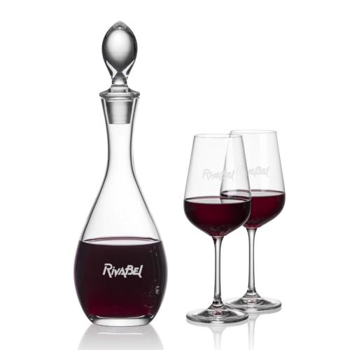 Corporate Recognition Gifts - Etched Barware - Malvern Decanter & Laurent Wine