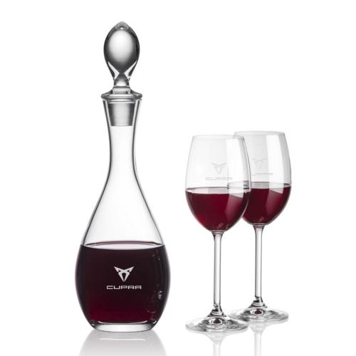 Corporate Recognition Gifts - Etched Barware - Malvern Decanter & Naples Wine