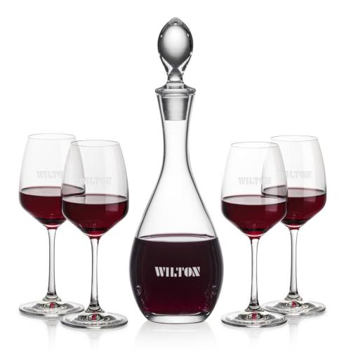 Corporate Recognition Gifts - Etched Barware - Malvern Decanter & Oldham Wine
