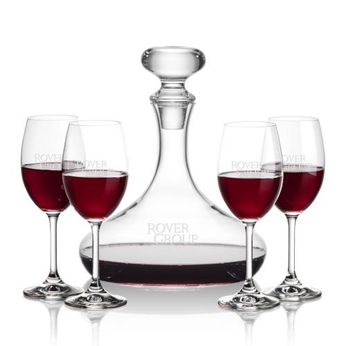 Corporate Recognition Gifts - Etched Barware - Stratford Decanter & Naples Wine