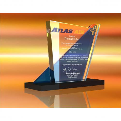 Featured - Custom Acrylic Awards Gallery - Atlas Air Retirement Award