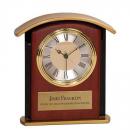 Brown Mahogany Finish Top Clock with Gold Accents