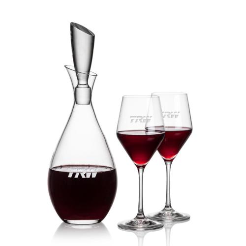 Corporate Recognition Gifts - Etched Barware - Juliette Decanter & Bengston Wine