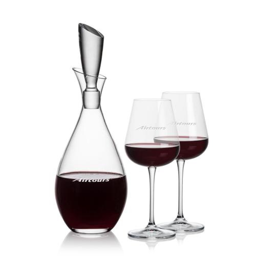 Corporate Recognition Gifts - Etched Barware - Juliette Decanter & Breckland Wine