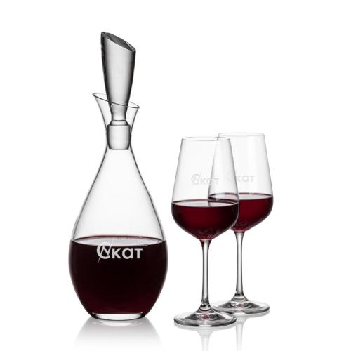 Corporate Recognition Gifts - Etched Barware - Juliette Decanter & Laurent Wine