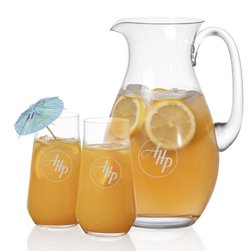Corporate Recognition Gifts - Etched Barware - St Tropez Pitcher & Bretton Beverage