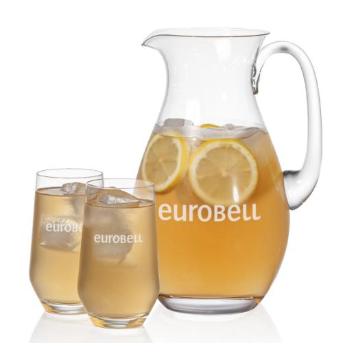 Corporate Recognition Gifts - Etched Barware - St Tropez Pitcher & Bexley Beverage