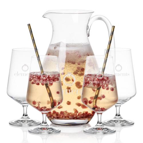 Corporate Recognition Gifts - Etched Barware - St Tropez Pitcher & Breckland Cocktail
