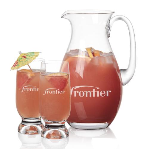 Corporate Recognition Gifts - Etched Barware - St Tropez Pitcher & Marland Cocktail