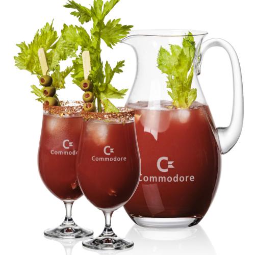 Corporate Recognition Gifts - Etched Barware - St Tropez Pitcher & Rochdale Cocktail