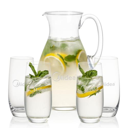 Corporate Recognition Gifts - Etched Barware - Charleston Pitcher & Charleston Beverage