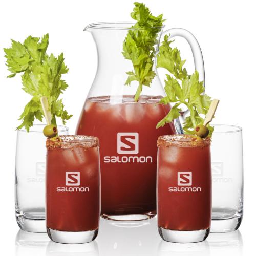 Corporate Recognition Gifts - Etched Barware - Charleston Pitcher & Sandown Beverage