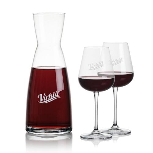 Corporate Recognition Gifts - Etched Barware - Winchester Carafe & Breckland Wine