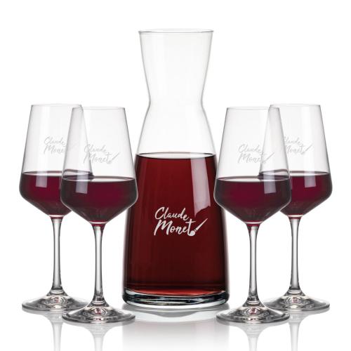 Corporate Recognition Gifts - Etched Barware - Winchester Carafe & Cannes Wine