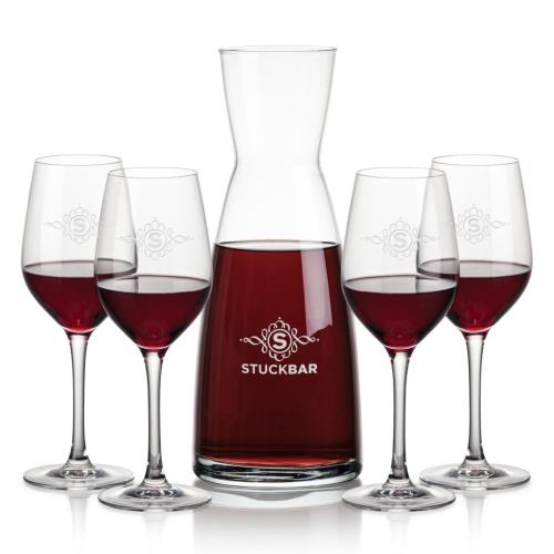 Corporate Recognition Gifts - Etched Barware - Winchester Carafe & Lethbridge Wine