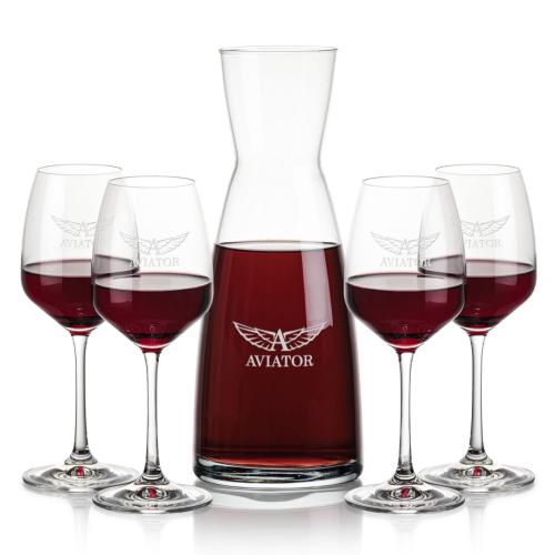 Corporate Recognition Gifts - Etched Barware - Winchester Carafe & Oldham Wine