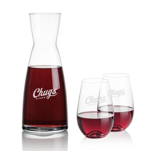 Corporate Recognition Gifts - Etched Barware - Winchester Carafe & Boston Stemless