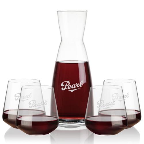 Corporate Recognition Gifts - Etched Barware - Winchester Carafe & Cannes Stemless