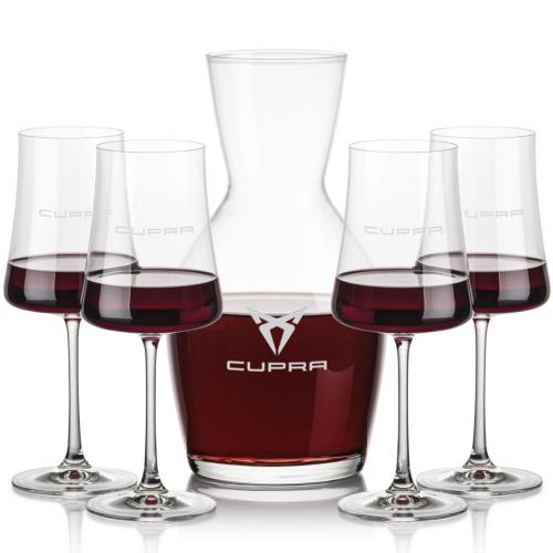Corporate Recognition Gifts - Etched Barware - Westwood Carafe & Dakota Wine