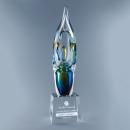 Illusion Multi Color Art Glass Award with Optical Crystal Base