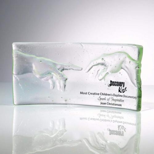 Corporate Awards - Glass Awards - Art Glass Awards - Cast Inspiration Rectangle Glass Award