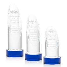 Employee Gifts - Lauder Blue on Base Obelisk Crystal Award