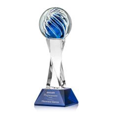 Employee Gifts - Genista Blue on Langport Base Obelisk Glass Award