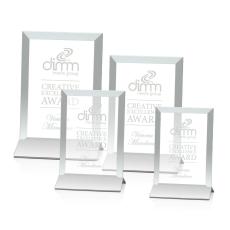 Employee Gifts - Rainsworth Jade/Silver (Vertical) Rectangle Glass Award